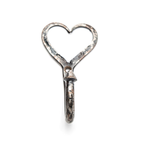 Iron forged heart hook-pewter
