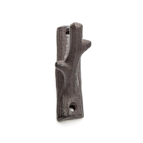 Cast iron single branch hook - brown