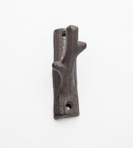 Cast iron single branch hook - brown