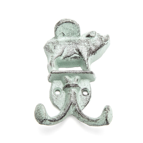 Green flying pig double hook