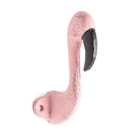 Cast iron flamingo hook-pink