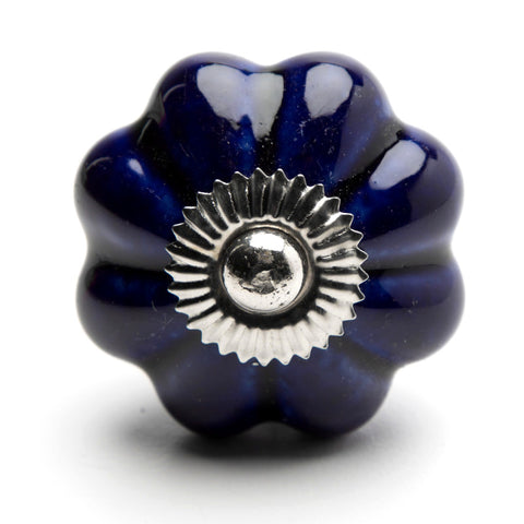 Ceramic pumpkin shaped pull-navy