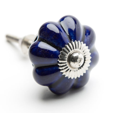 Ceramic pumpkin shaped pull-navy