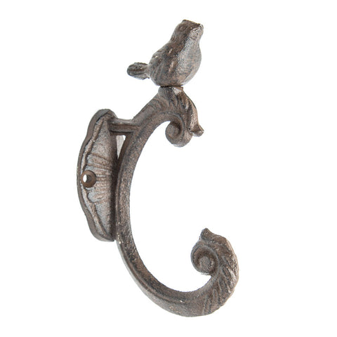 Cast iron perched bird hook