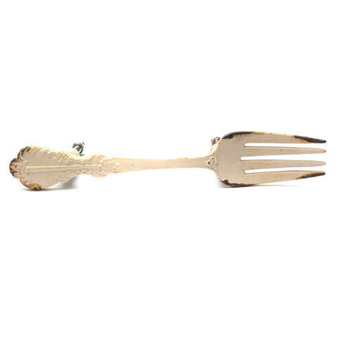 Cast Iron Fork Pull - White