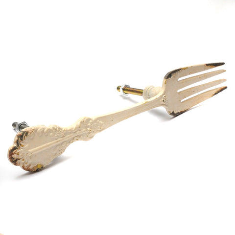 Cast Iron Fork Pull - White