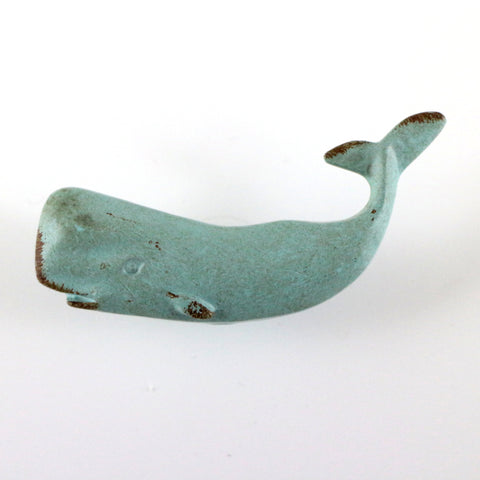 Cast iron whale pull blue