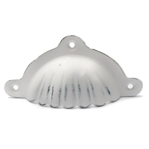 Cast iron mustache pull - white