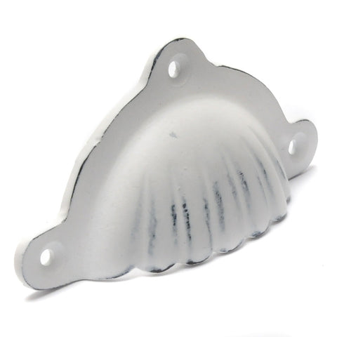 Cast iron mustache pull - white