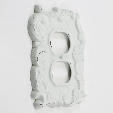 Cast iron lattice outlet cover white pretty hardware